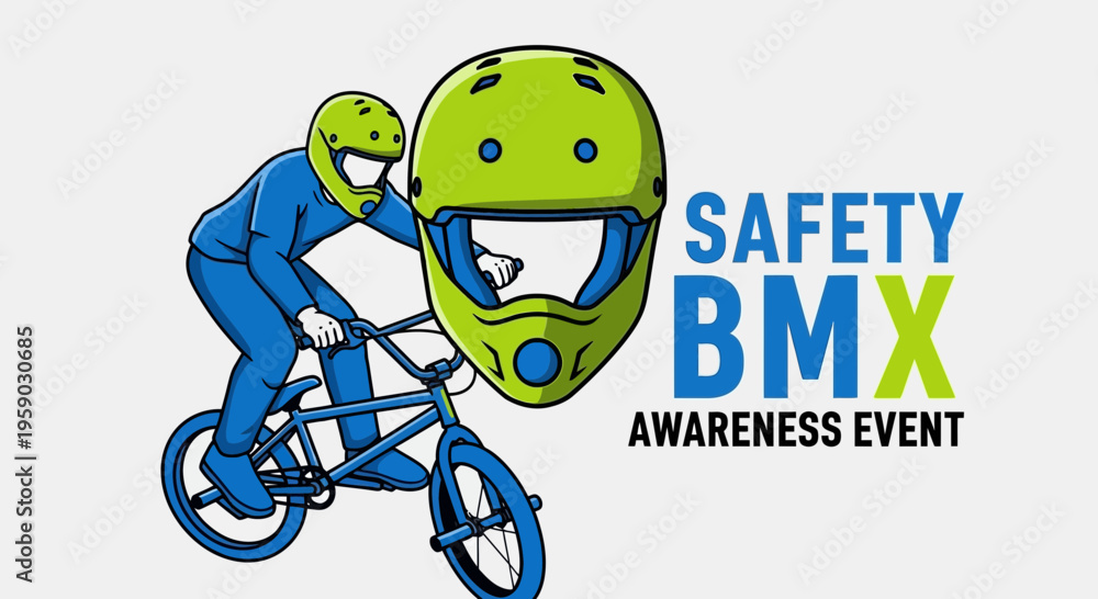 Naklejka premium BMX Rider Promotes Safety And Awareness For Extreme Sports Enthusiasts