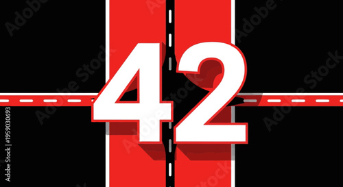 Bold Numeric Graphic Forty Two Design Abstract