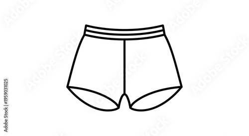 Simple Line Drawing of Boxer Shorts Icon