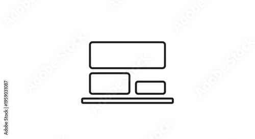 Abstract Layout Design, Web Page Structure, Content Blocks, Digital Interface Elements