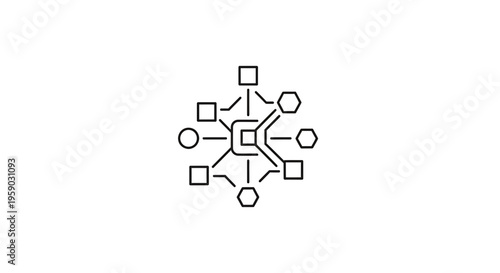 Abstract network connection, technology concept, data flow, digital connections, nodes and links