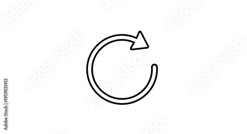 Circular Arrow Icon, Refresh Symbol, Reload Loop, Repeat Sign, Undo Action, Cycle