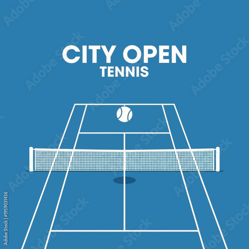 City Open Tennis Tournament Court Graphic Design