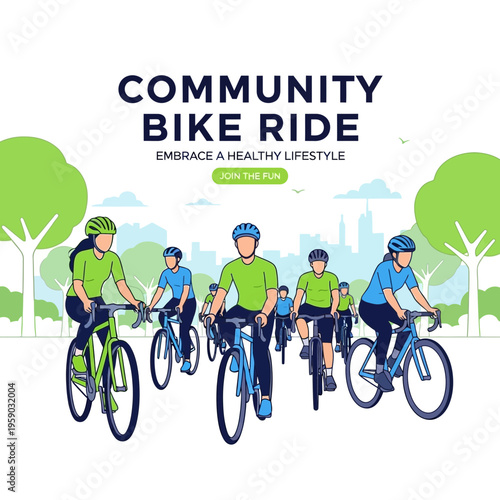 Community Bike Ride Embracing A Healthy Lifestyle For Fun
