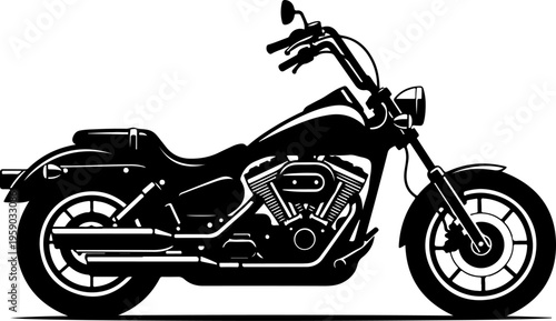 Cruiser motorcycle silhouette