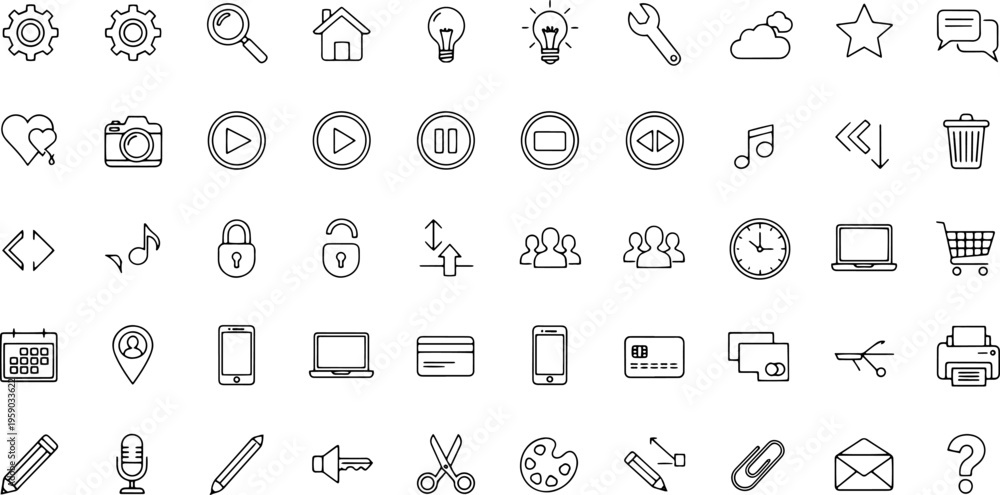 Fototapeta premium Collection of various technology icons.