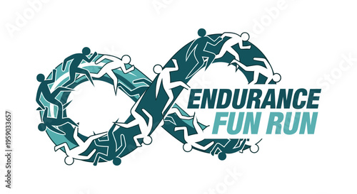 Conceptual Infinity Run Symbolizing Endurance and Joyful Participation in a Fun Event