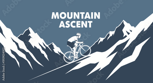 Cyclist Conquering Mountains: An Illustrative Depiction of Cycling Adventure and Endurance