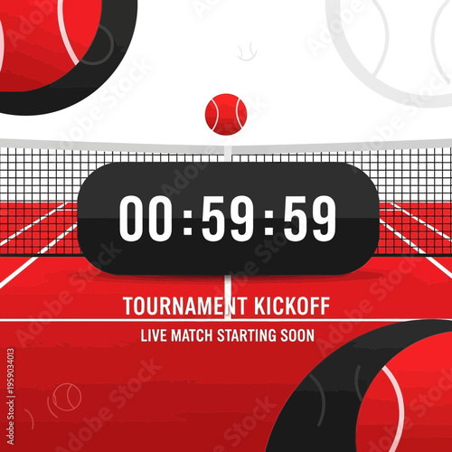 Countdown Timer For Tennis Match Tournament Kickoff Live Event Happening Soon