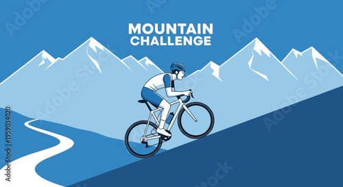 Cyclist Conquers Mountain: A Graphic Representation of Endurance and Athleticism
