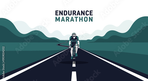 Cyclist Embarks On a Scenic Marathon Journey Through the Winding Roads And Picturesque Landscape