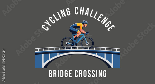 Cycling Challenge on a Bridge Depicting Athletic Prowess and a Test of Endurance