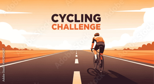 Cycling Challenge Concept Illustrates Endurance, Motivation, and Achieving a Goal in Sport