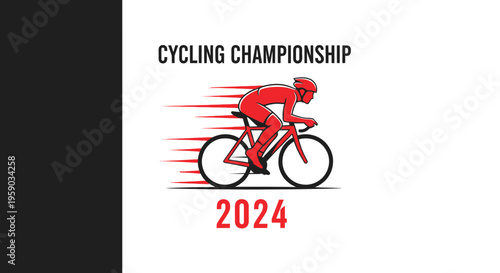 Cycling Championship 2024: Dynamic Illustration of a Cyclist in Motion for Competition