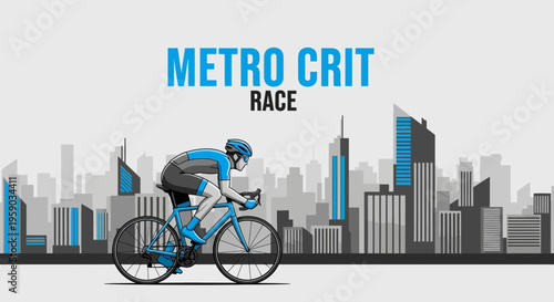 Cyclist in a Metro Race: Speeding Through the Cityscape, A Thrilling Competition