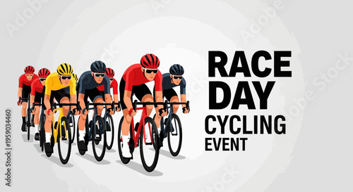 Cycling Race Day: A Competitive Event Featuring Cyclists In A Dynamic and Lively Competition