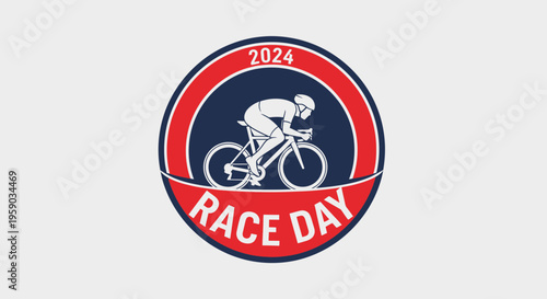 Cycling Race Emblem: Sporty Design for 2024 Event Competition and Championship