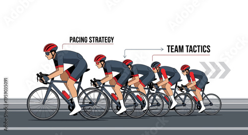 Cyclists Teamwork: Pacing Strategy and Team Tactics to Reach the Finish Line