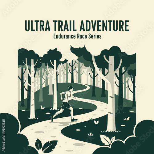 Depicting A Trail Runner Navigating Forest Paths For Ultra Endurance Races and Adventures