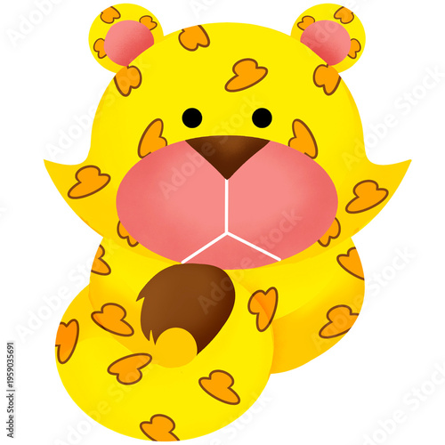 Cute Leopard Cartoon Animal Character Illustration