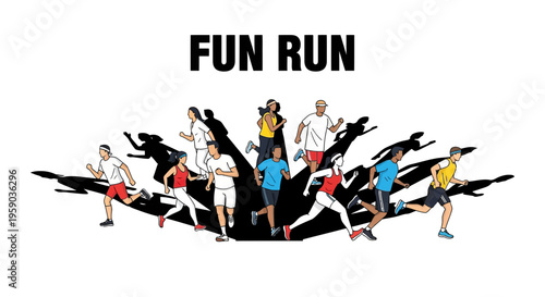 Diverse Group Embarks On Energetic Fun Run Activity