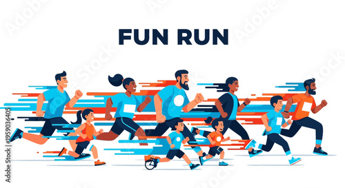Diverse Group Enjoying Energetic Fun Run Activity