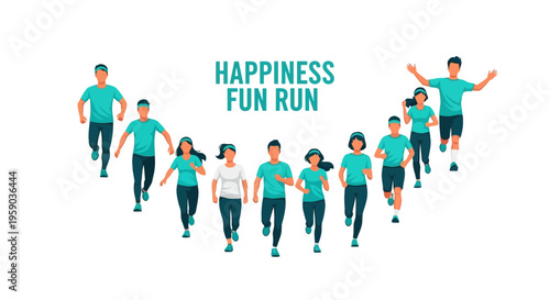 Diverse Group Enjoys Recreational Fun Run Together
