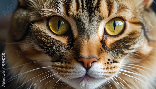 Intense Gaze - A Tabby Cats Focused Portrait.