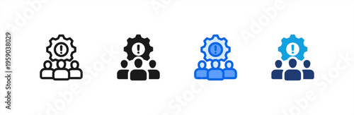 Team Collaboration Group icon multiple style collection. Vector illustration.
