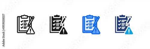 Risk Assessment Review icon multiple style collection. Vector illustration.