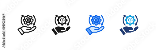 Resource Management icon multiple style collection. Vector illustration.