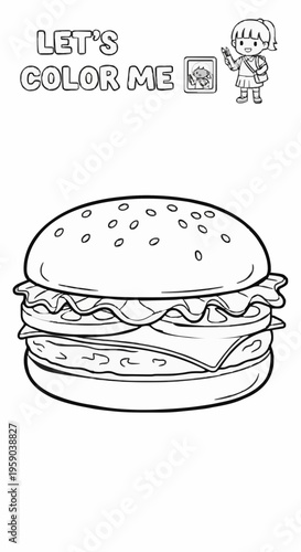 Colouring a single hamburger makes it look delicious 