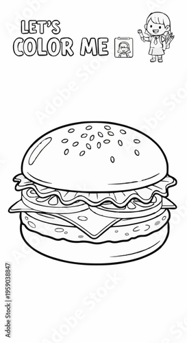Colouring a single hamburger makes it look delicious 