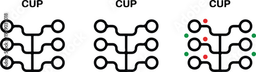 Drag racing Christmas tree starting lights icon set featuring pre-stage and stage bulb signals in minimalist vector styles.