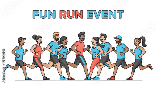 Diverse Group Of People Running Together In A Fun Race Event