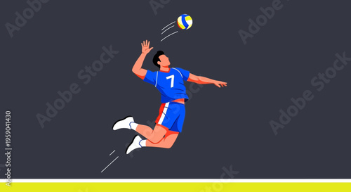 Dynamic Athlete Leaping For Volleyball Game Action Scene