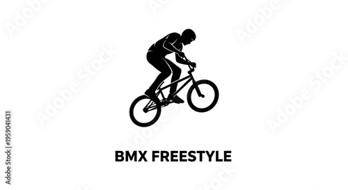 Dynamic Bmx Rider Performing Acrobatics On Bicycle Silhouette