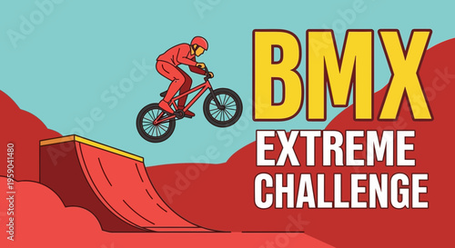 Dynamic Bmx Rider Performing Aerial Stunts On A Ramp For Extreme Sports Enthusiasts