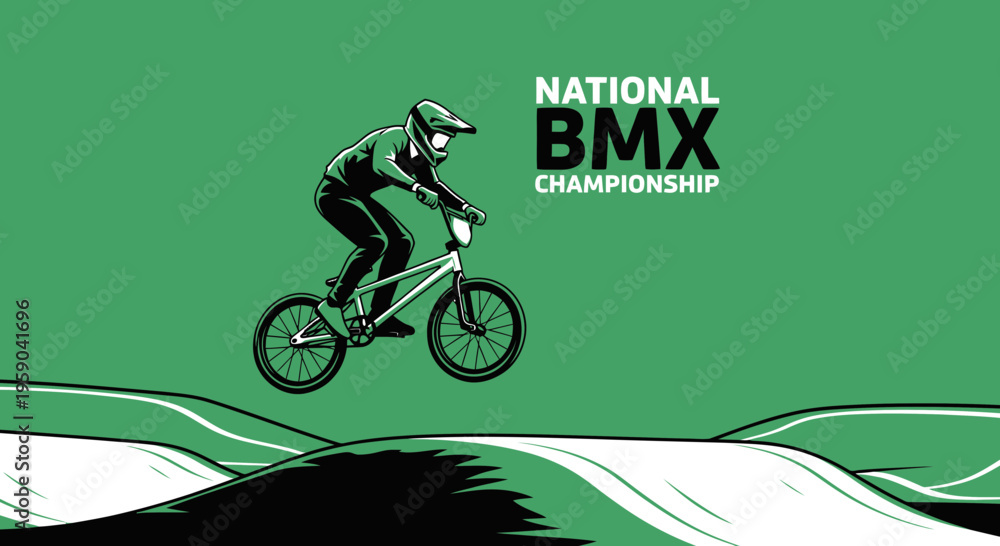 Fototapeta premium Dynamic BMX Rider Soaring During National Championship Competition