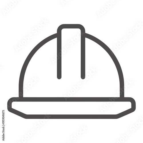 Hard Hat With Ventilation Slots Line Icon