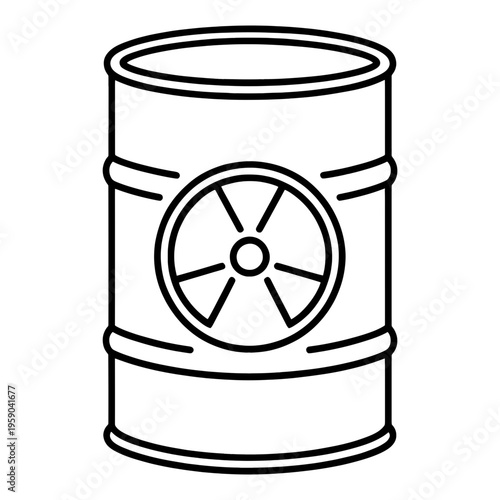 Hazardous Waste Drum Line Icon