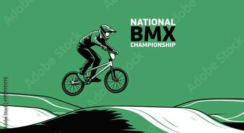 Dynamic BMX Rider Soaring During National Championship Competition