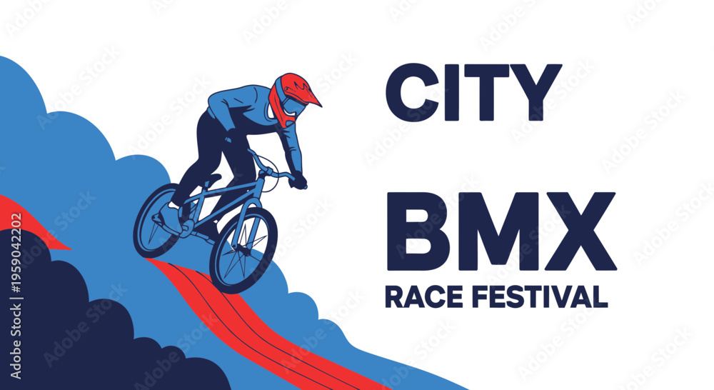 Obraz premium Dynamic BMX Rider Captures The Thrill Of Urban Cycling Competition