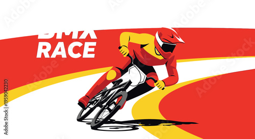 Dynamic Bmx Rider In Motion On Vibrant Track