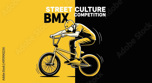 Dynamic Bmx Rider In Street Culture Competition Action