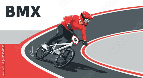 Dynamic Bmx Rider Navigates A Vibrant Race Track