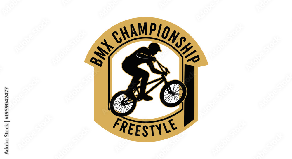 Fototapeta premium Dynamic Freestyle Bmx Championship Emblem Graphic Design