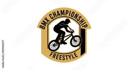 Dynamic Freestyle Bmx Championship Emblem Graphic Design
