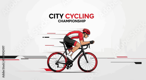 Dynamic Cyclist Racing In The City Championship, Capturing Speed and Competition