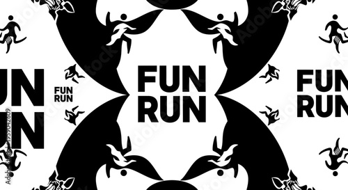 Dynamic Fun Run Event Graphic With Abstract Runners